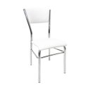 Ver imagem 5 de Kit 6 Cadeiras de Cozinha com Reforço Cromada Assento e Encosto Branco - Poltronas do Sul