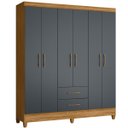 Ver imagem 2 de Guarda Roupa Panamá 153cm 6 Portas Freijó Cinza Moval