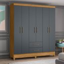 Ver imagem 1 de Guarda Roupa Panamá 153cm 6 Portas Freijó Cinza Moval