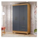 Ver imagem 4 de Moval Guarda Roupa Chile 4 Portas Cor Cinza-escuro 952031