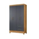 Ver imagem 1 de Moval Guarda Roupa Chile 4 Portas Cor Cinza-escuro 952031
