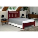 Ver imagem 1 de Cama de Casal Tokio de Madeira Maciça Angelim Pedra/tauari - Cor Mogno