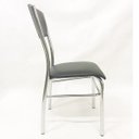 Ver imagem 4 de Kit 4 Cadeiras de Cozinha com Reforço Cromada Assento e Encosto Preto - Poltronas Do Sul