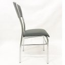 Ver imagem 4 de Kit 5 Cadeiras de Cozinha com Reforço Cromada Assento e Encosto Preto - Poltronas Do Sul