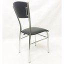 Ver imagem 5 de Kit 5 Cadeiras de Cozinha com Reforço Cromada Assento e Encosto Preto - Poltronas Do Sul