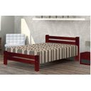 Ver imagem 1 de Cama de Casal Itália de Madeira Maciça Angelim Pedra/tauari - Cor Mogno