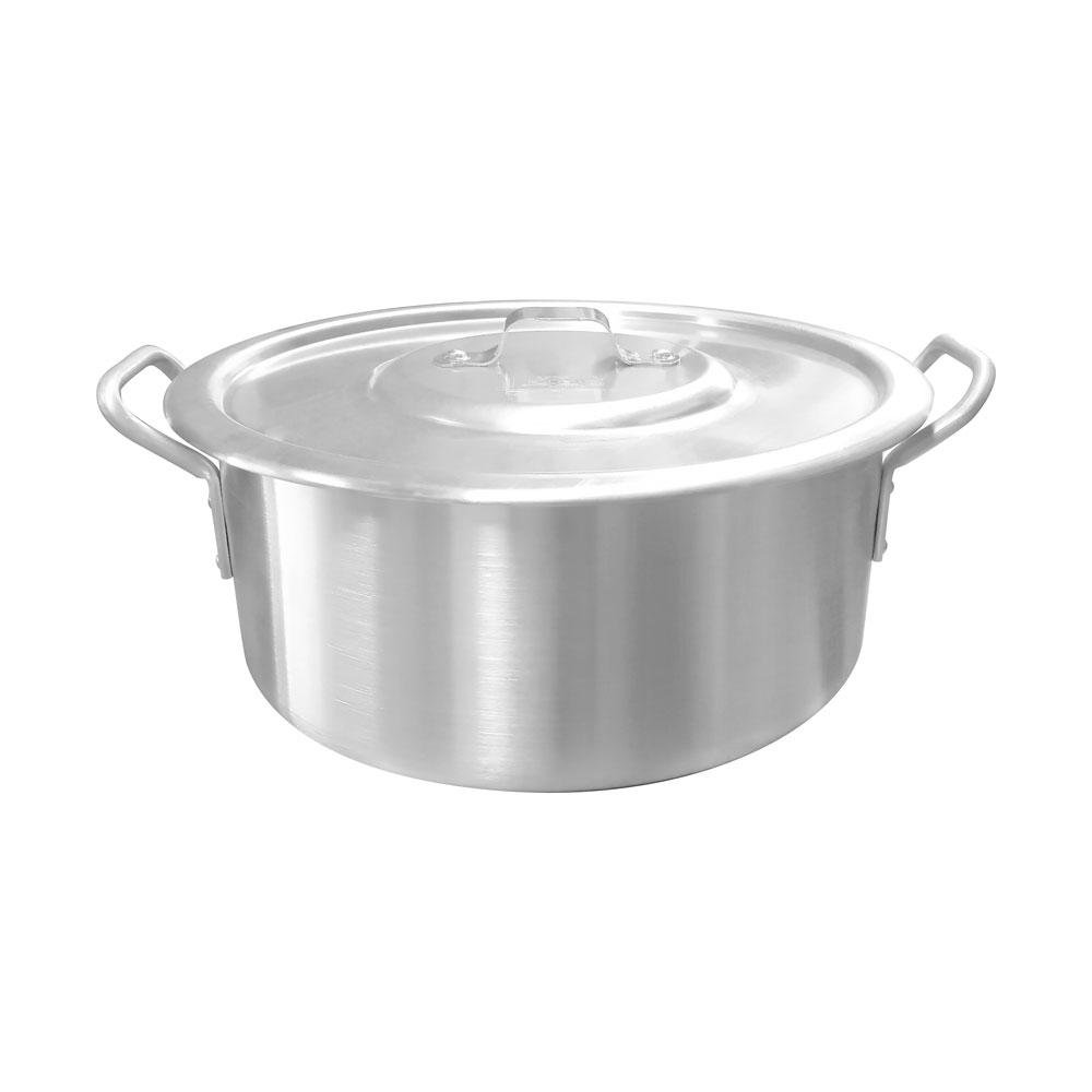 Conjunto Panela Caçarola Cozinha Hotel em Alumínio 6,3L Tampa Mais 3 Utensílios - Alumínio Abc - 7