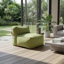 Ver imagem 1 de Puff e Apoio Brisa Conforto para Áreas Externas Good Pufes Poltrona Enchimento Perolas Eps Cor Verde