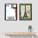 Ver imagem 1 de Kit 2 Quadros Passagem para Paris 24x18cm:moldura Preta