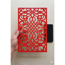 Ver imagem 2 de Painel Divisor Cobogó Mdf 3mm Vermelho - Modelo M0001 - Kit Decorativo Vazado Modular para Sala