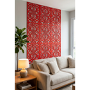 Ver imagem 3 de Painel Divisor Cobogó Mdf 3mm Vermelho - Modelo M0001 - Kit Decorativo Vazado Modular para Sala