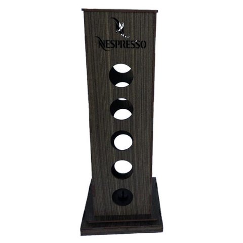 Torre Giratória Porta Capsulas Nespresso Mdf Cor Amadeirada:Nespresso