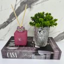Ver imagem 4 de Livro decorativo Casa + vaso prata de vidro + difusor rosa
