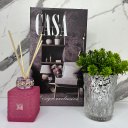 Ver imagem 2 de Livro decorativo Casa + vaso prata de vidro + difusor rosa