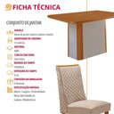 Ver imagem 3 de Mesa de Jantar Isadora 4 Lugares Retangular MDF 120cm Creme e Naturale com 4 Cadeiras Yasmin Moderna