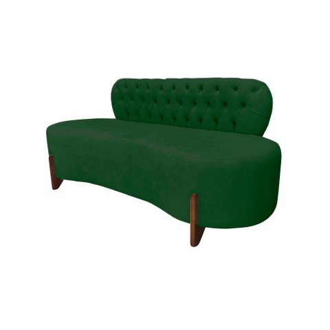 Sofá 3 Lugares Orgânico Curvo Tókio 180cm Suede Verde