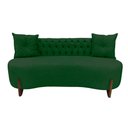 Ver imagem 2 de Sofá 3 Lugares Orgânico Curvo Tókio 180cm Suede Verde