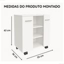 Ver imagem 4 de Gabinete Banheiro Branco com Prateleiras e Rodízios Premium