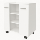 Ver imagem 3 de Gabinete Banheiro Branco com Prateleiras e Rodízios Premium