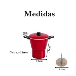 Cuscuzeiro vermelho cuscuz panela vaporizadora legumes 1 und - 2