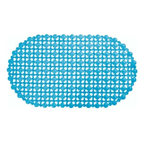Tapete Banheiro Chuveiro Banho Box Antiderrapante Ventosas 33x66: Azul
