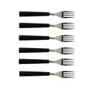Ver imagem 1 de Conjunto de Garfos Cabo Plástico Preto Cozinha Mesa Casa 6un