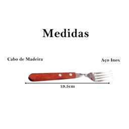 Conjunto de garfos cabo de madeira resistente cozinha 6 und - 2