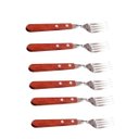 Ver imagem 1 de Conjunto de Garfos Cabo de Madeira Resistente Cozinha 6 Und