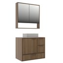 Ver imagem 5 de Conjunto para Banheiro Modulado 801 com Cuba e Espelheira 80cm Prime Yescasa Marrom/Noce