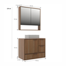 Conjunto Gabinete para Banheiro Modulado 801 80cm Prime Yescasa - 3