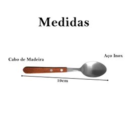 Conjunto de colheres cabo de madeira resistente cozinha 6 un - 2