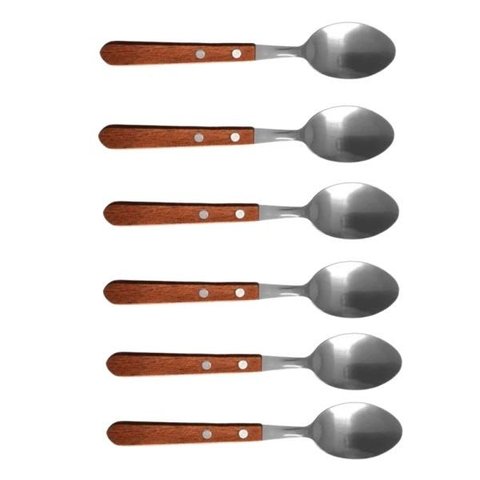 Conjunto de Colheres Cabo de Madeira Resistente Cozinha 6 Un