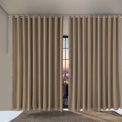 cortina para apartamento varao Paris 2,80 x 2,40 bege