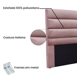 Cabeceira Casal 140cm Greta Veludo Lilás - Lucadi Home - 3