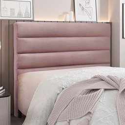 Cabeceira Casal 140cm Greta Veludo Lilás - Lucadi Home - 2