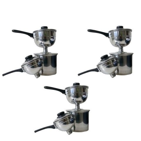 Cuscuzeiro Individual Alumínio para Duas Pessoas 3 Unidades