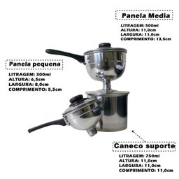 Cuscuzeiro Individual Alumínio para duas pessoas 3 unidades - 2