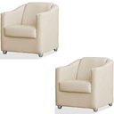 Ver imagem 1 de Kit 2 Poltronas Luiza Sintético Bege