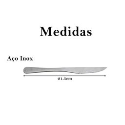 Conjunto jogo de faca inox jantar mesa decoração cozinha 6un - 2