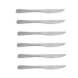 Conjunto jogo de faca inox jantar mesa decoração cozinha 6un - 1
