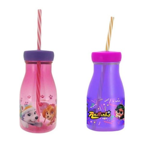 Garrafinha Retrô Girl Patrulha Canina e Anittinha Rosa 2un