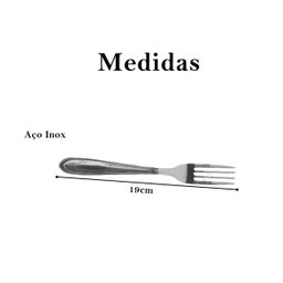 Conjunto de Garfos em inox cozinha decoração mesa jantar 6un - 2