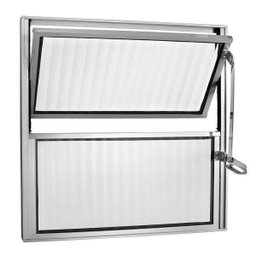 Vitro Basculante 40x60 Alumínio Vidro Canelado Janellot - 1 Vitro Basculante 40x60 Alumínio Vidro Canelado Janellot - 1