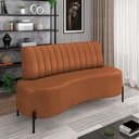Ver imagem 2 de Sofá 2 Lugares Living 135cm Pé Ferro Pto Maraú Sintético Pu K01 - D\'rossi Cor Marrom
