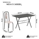 Ver imagem 3 de Conjunto de Mesa Tubular 100x60cm Tampo em Ardósia com 4 Cadeiras Lívia