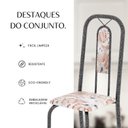 Ver imagem 7 de Conjunto de Mesa Tubular 100x60cm Tampo em Ardósia com 4 Cadeiras Lívia Prata/Botanic Bege/Mart