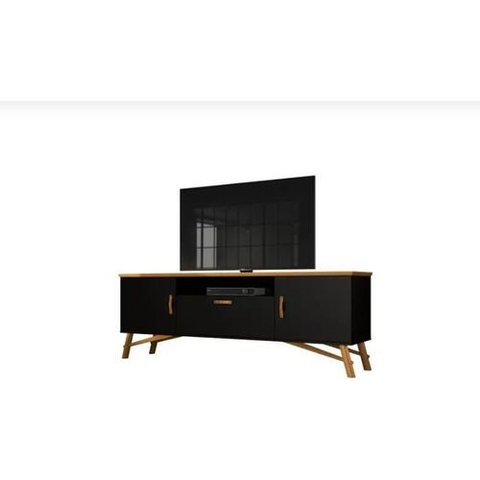 Rack para Tv até 75 Polegadas 3 Portas Felix Edn Móveis:preto/cedro