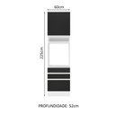 Ver imagem 3 de Torre Quente Armário de Cozinha 60 cm 1 Porta 3 Gavetas Branco/Preto Glamy Madesa