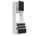 Ver imagem 6 de Torre Quente Armário de Cozinha 60 cm 1 Porta 3 Gavetas Branco/Preto Glamy Madesa