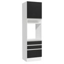 Ver imagem 1 de Torre Quente Armário de Cozinha 60 cm 1 Porta 3 Gavetas Branco/Preto Glamy Madesa